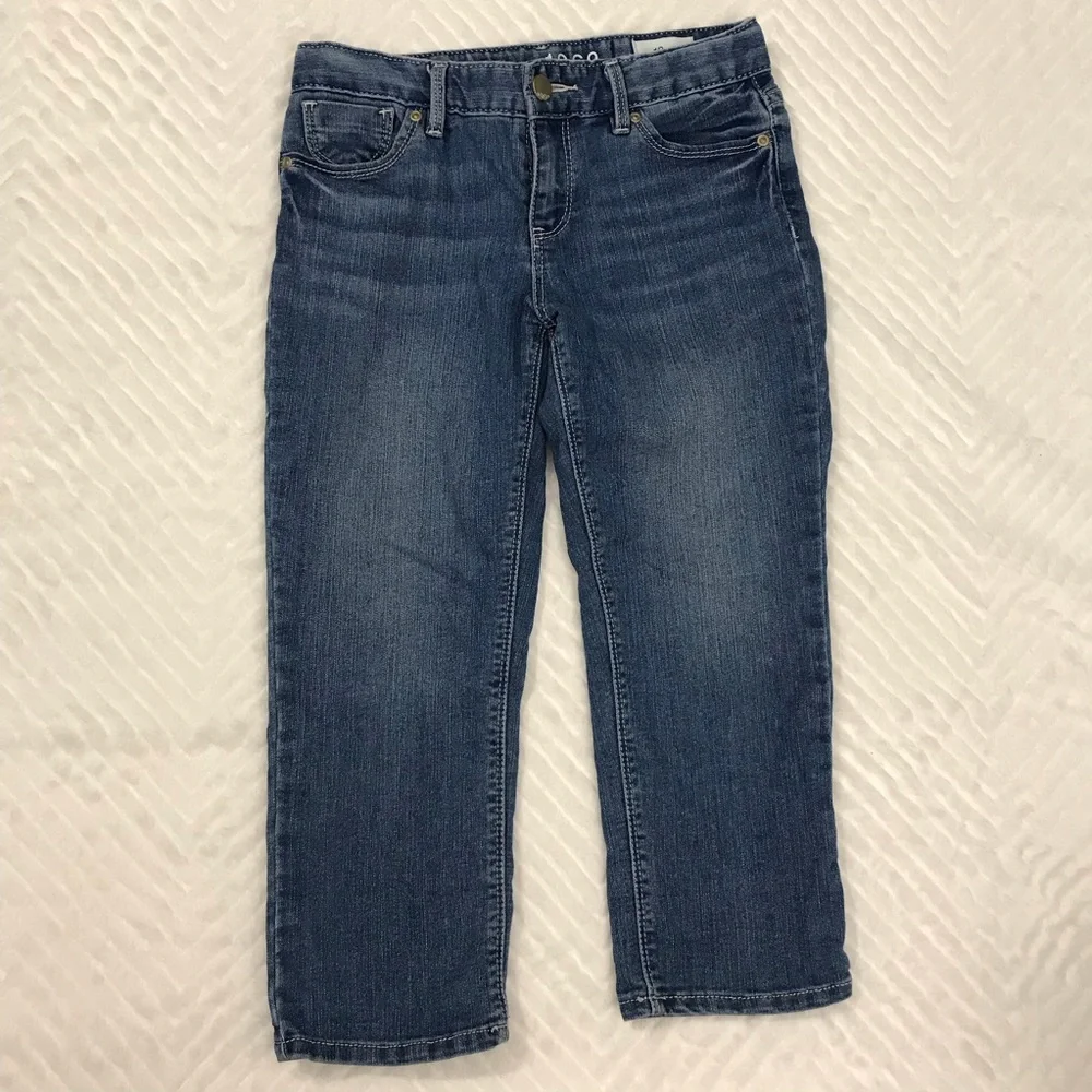GAP Kids Denim‎ Cropped Jeans Classic Blue size 10 adjustable waist
